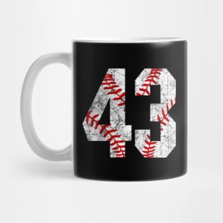 Vintage #43 Baseball Laces Baseball Mom Jersey Love Baseball Mug
